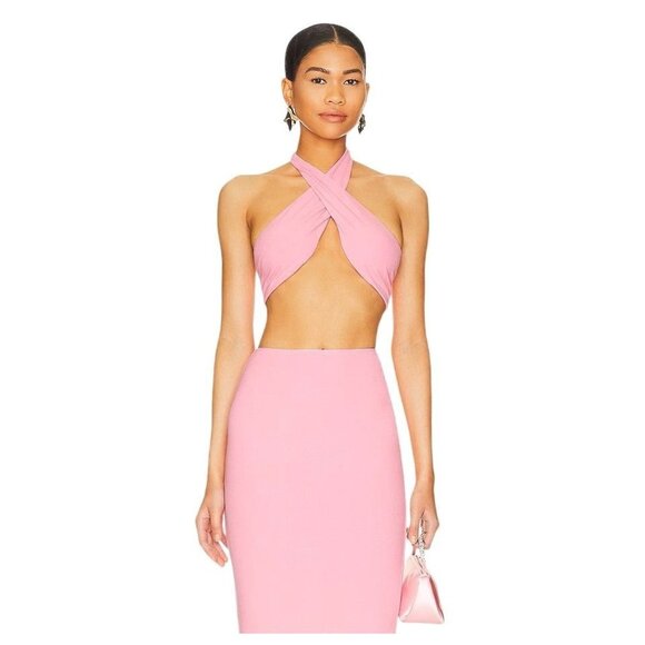 superdown Kainda Halter Crop Top in Pink Small Womens Sleeveless - Picture 1 of 8
